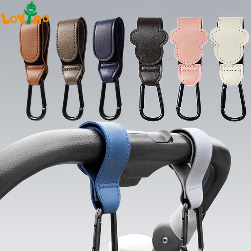 1-2pcs-PU-Leather-Baby-Bag-Stroller-Hook-Rotatable-Cart-Organizer-Pram-Hook-Pram-Rotate-360